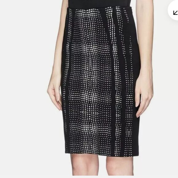Diane Von Furstenberg DVF Panel Marta Black & White Pencil Skirt-Sz.2 - Picture 2 of 10